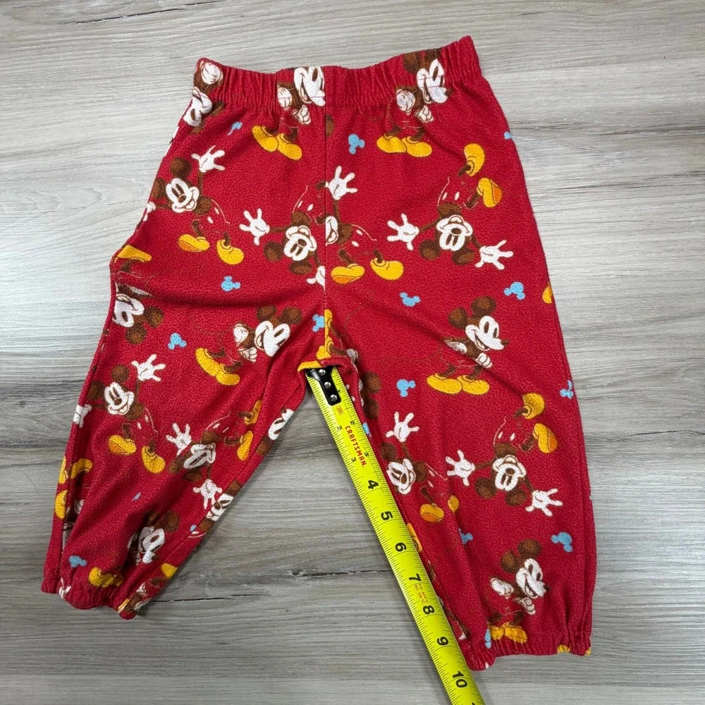 Kids Red Mickey Mouse Fleece Pajama Pants Sleepwear Bottoms Size‎ 2T